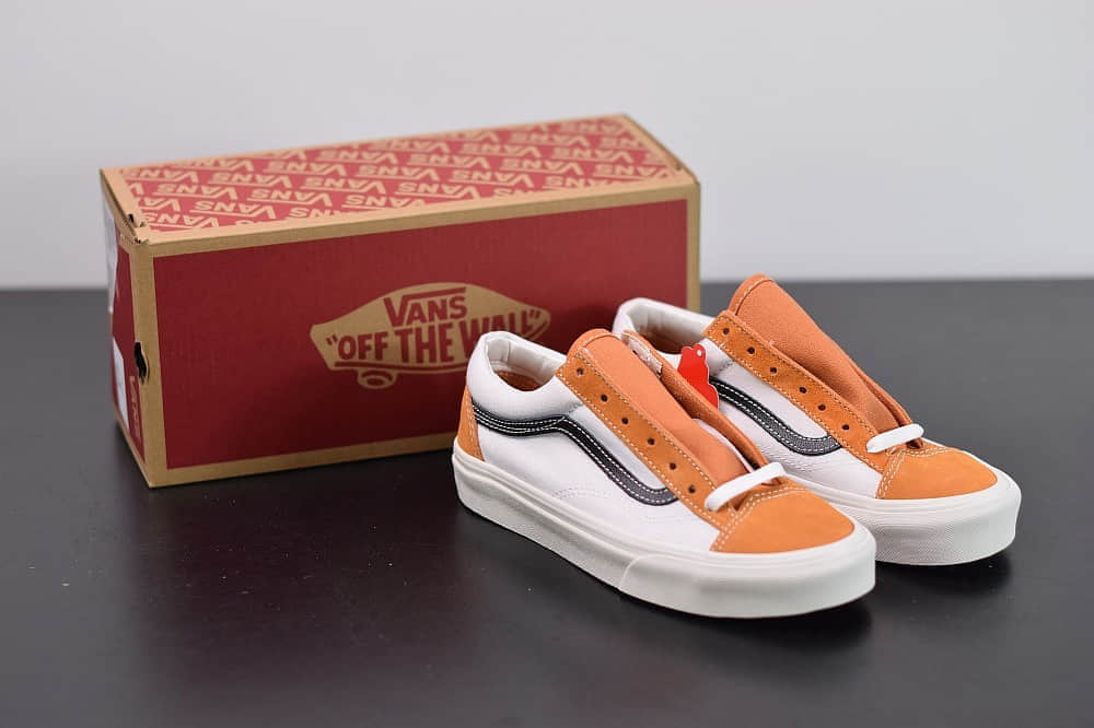 万斯VANS SALT WASH STYLE 36 DECON SF低帮牛油果焦糖橘白配色帆布鞋纯原版本 货号:VN0A3DZ3WZ6