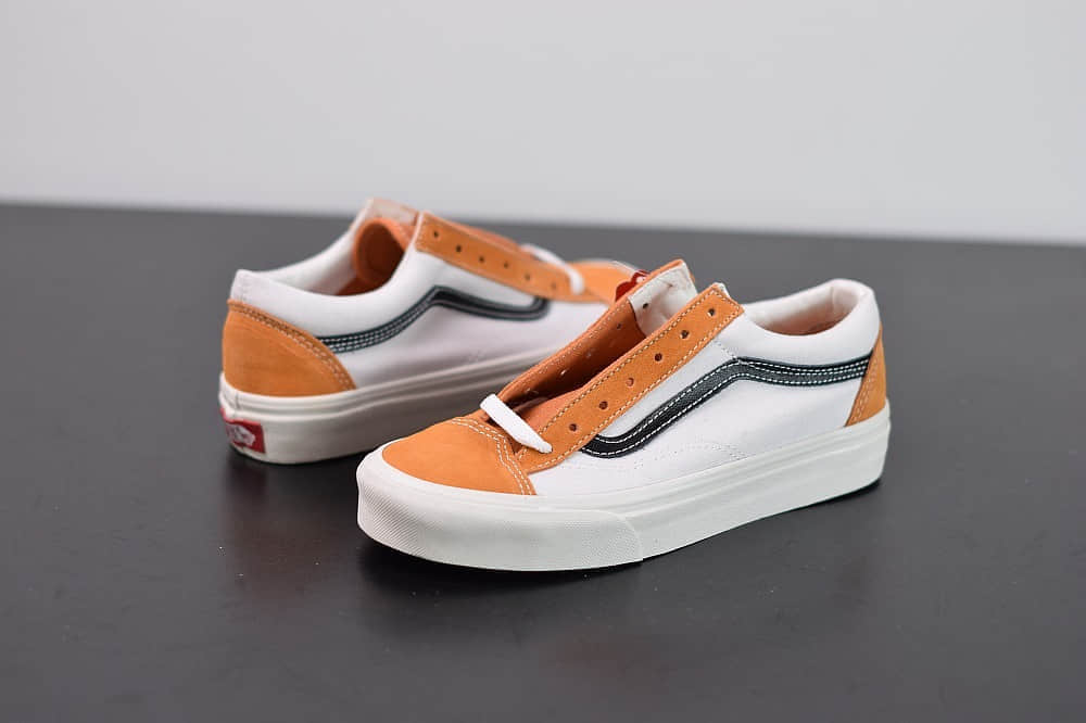 万斯VANS SALT WASH STYLE 36 DECON SF低帮牛油果焦糖橘白配色帆布鞋纯原版本 货号:VN0A3DZ3WZ6