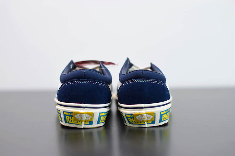 万斯Vans x Rhude Bold Ni 联名款加州车牌串标蓝黄配色复古滑板鞋纯原版本 货号:VN0A3WLPTHF