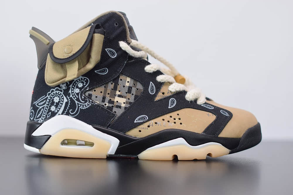 乔丹Air Jordanaj6 TS联名腰果花黑白文化篮球鞋纯原版本 货号:CT5058-001