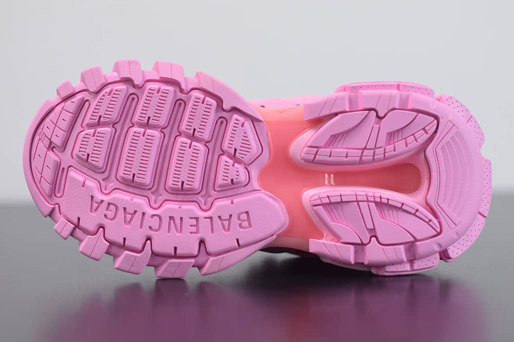 巴黎世家Balenciaga Sneaker Tess s.Gomma MAILLE WHITEORANGE粉色三代户外概念鞋纯原版本货号：542436W2LA15842