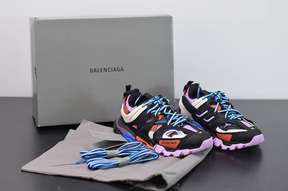 巴黎世家Balenciaga Sneaker Tess s.Gomma MAILLE WHITEORANGE黑紫色三代户外概念鞋纯原版本