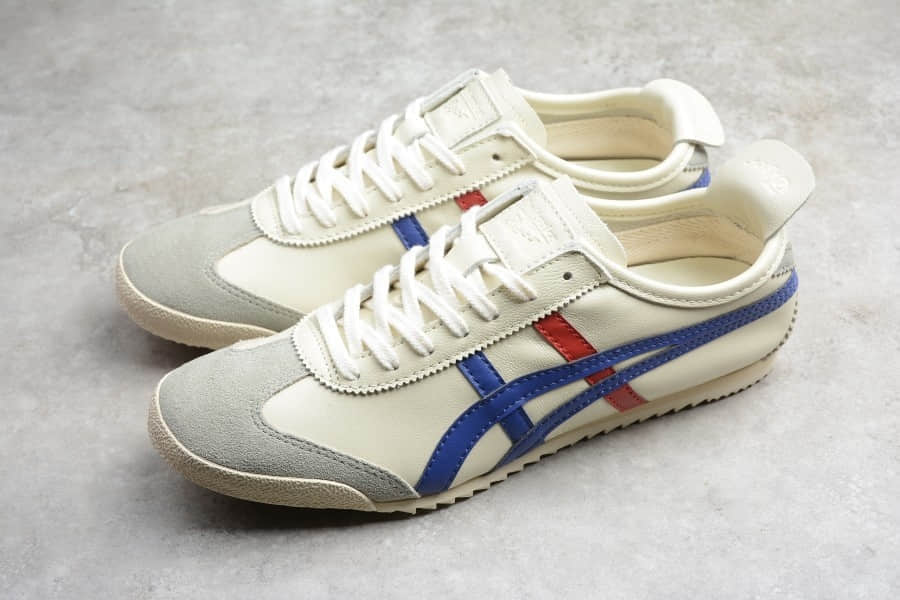 亚瑟士Asics Onitsuka Tiger MEXICO 66鬼冢虎蓝白休闲鞋纯原版本 货号:TH2J4L-0142