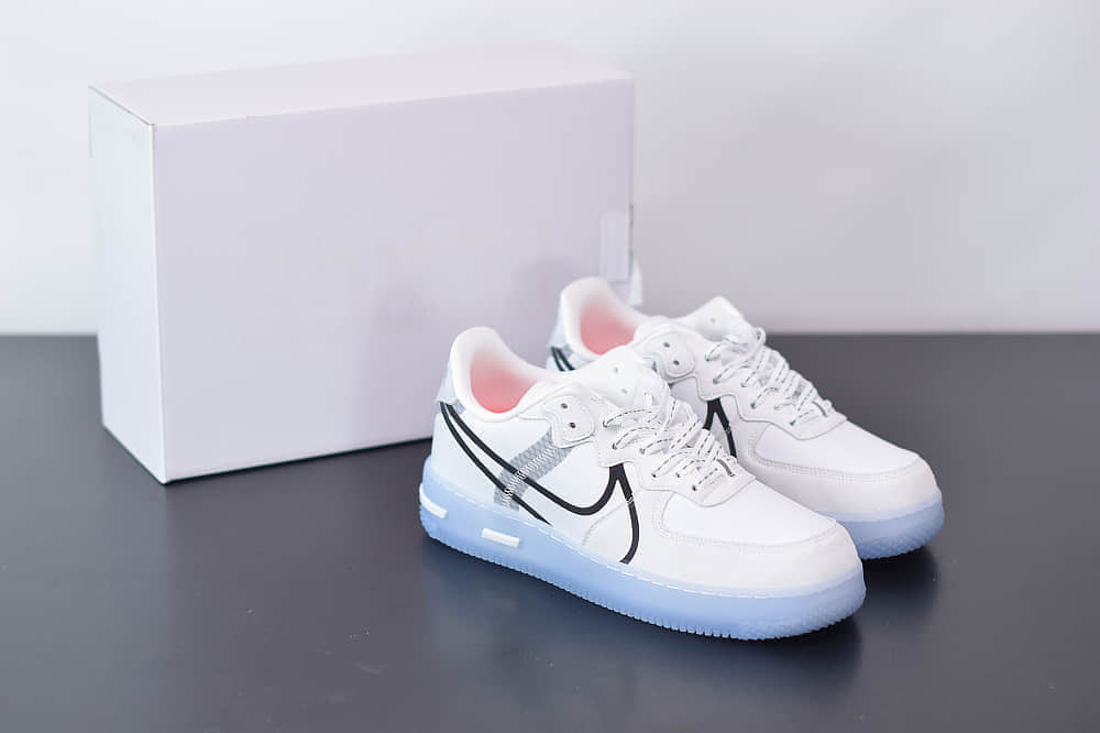 耐克Nike Air Force 1 React QS Light Bone冰块空军一号板鞋纯原版本 货号:CQ8879-100