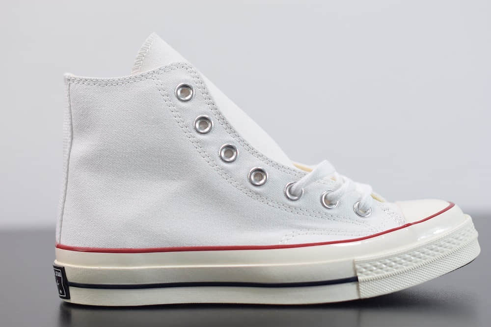 匡威converse all star1970S三星标高帮白色硫化帆布鞋纯原版本 货号:162056C
