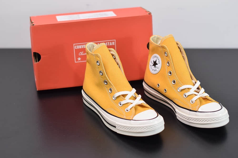 匡威converse all star1970S三星标高帮落叶黄硫化帆布鞋纯原版本 货号:162054C