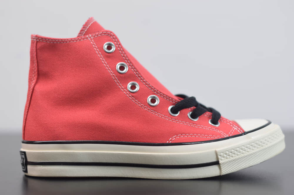 匡威converse all star1970S三星标高帮粉色硫化帆布鞋纯原版本 货号：161417C