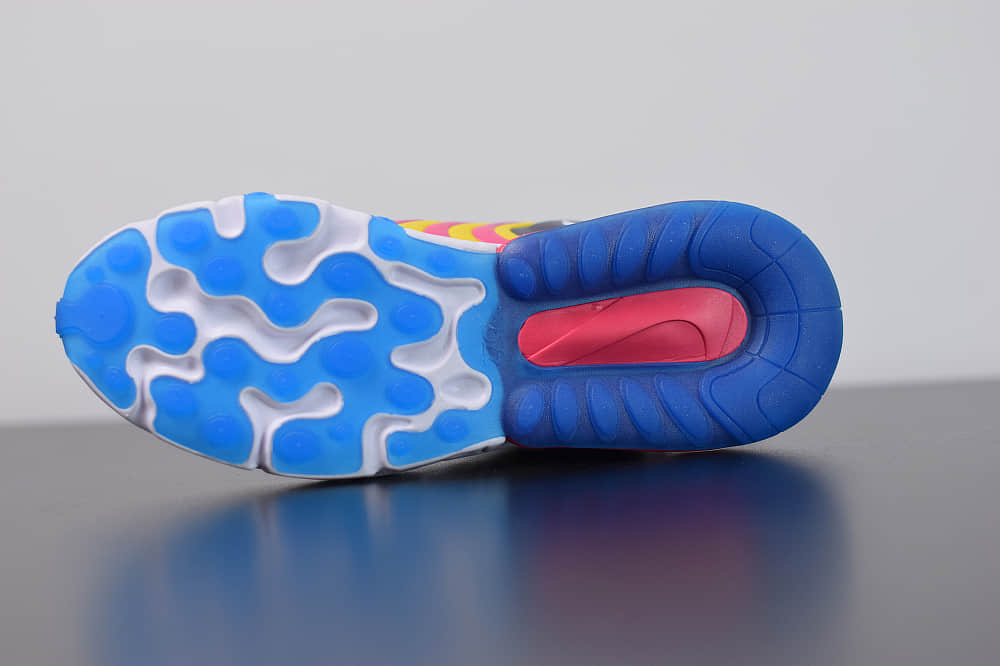 耐克Nike Air Max 270 React ENG黄蓝色气垫运动鞋纯原版本 货号：CD0113-400