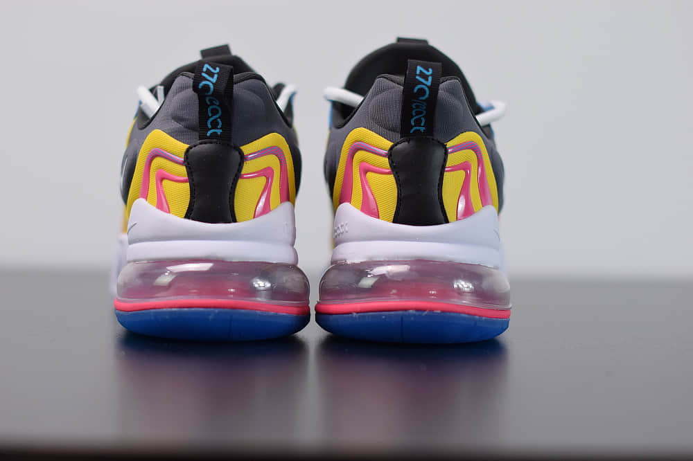 耐克Nike Air Max 270 React ENG黄蓝色气垫运动鞋纯原版本 货号：CD0113-400