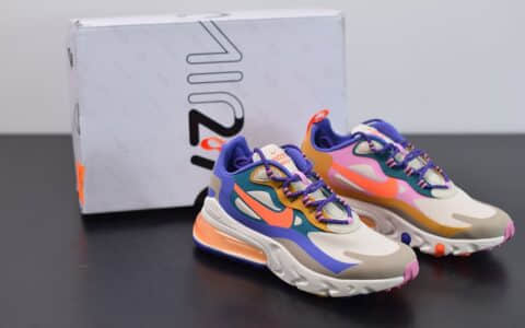 耐克Nike Air Max 270 React蓝橙色气垫运动鞋纯原版本 货号：CU3014-181