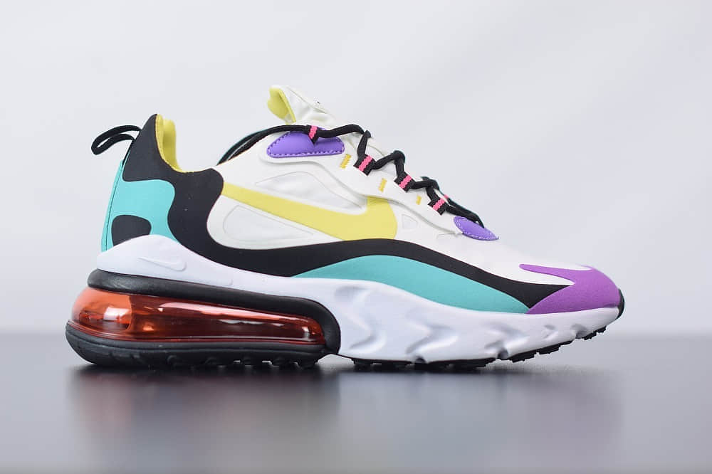 耐克Nike Air Max 270 React亮紫罗兰气垫运动鞋纯原版本 货号:AO4971-101