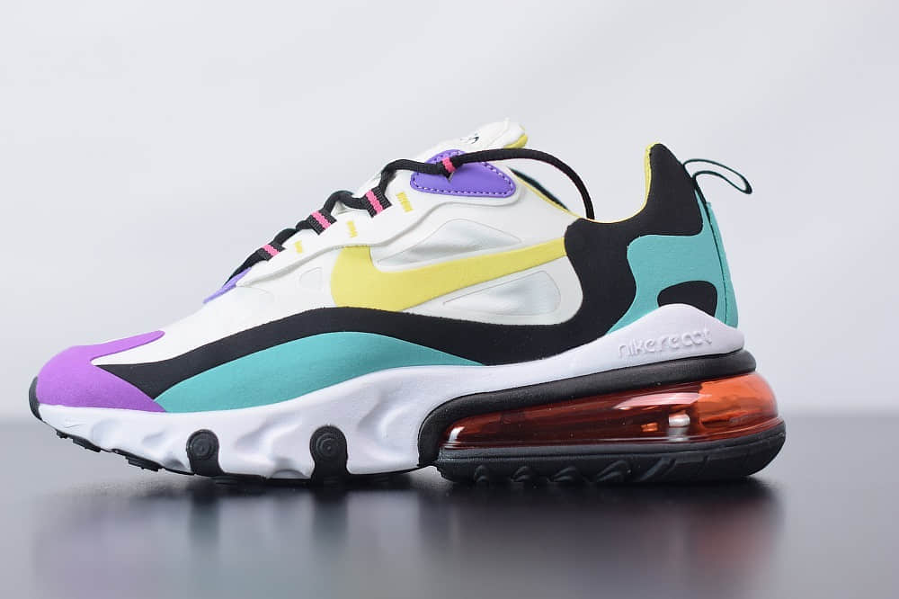 耐克Nike Air Max 270 React亮紫罗兰气垫运动鞋纯原版本 货号:AO4971-101