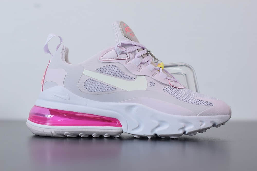 耐克Nike Air Max 270 React瑞亚赛车浅粉气垫运动鞋纯原版本 货号:CZ0374-500