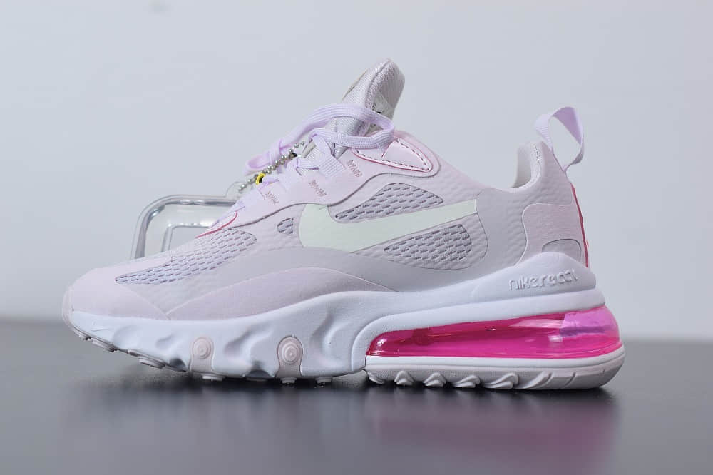 耐克Nike Air Max 270 React瑞亚赛车浅粉气垫运动鞋纯原版本 货号:CZ0374-500
