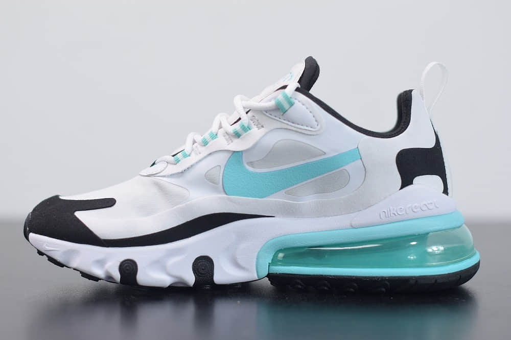 耐克Nike Air Max 270 React白蓝黑色气垫运动鞋纯原版本 货号：CJ0619-001