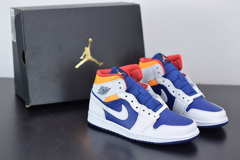 乔丹Air Jordan 1 Mid皇家海军蓝中帮篮球鞋纯原版本 货号:554724-131