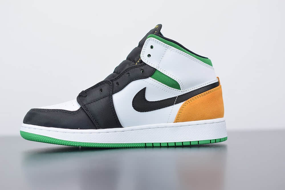 乔丹Air Jordan 1 Retro Mid SE GS'Nike Hoops' AJ1中帮白绿拼接女子篮球鞋纯原版本 货号：BQ6931-101