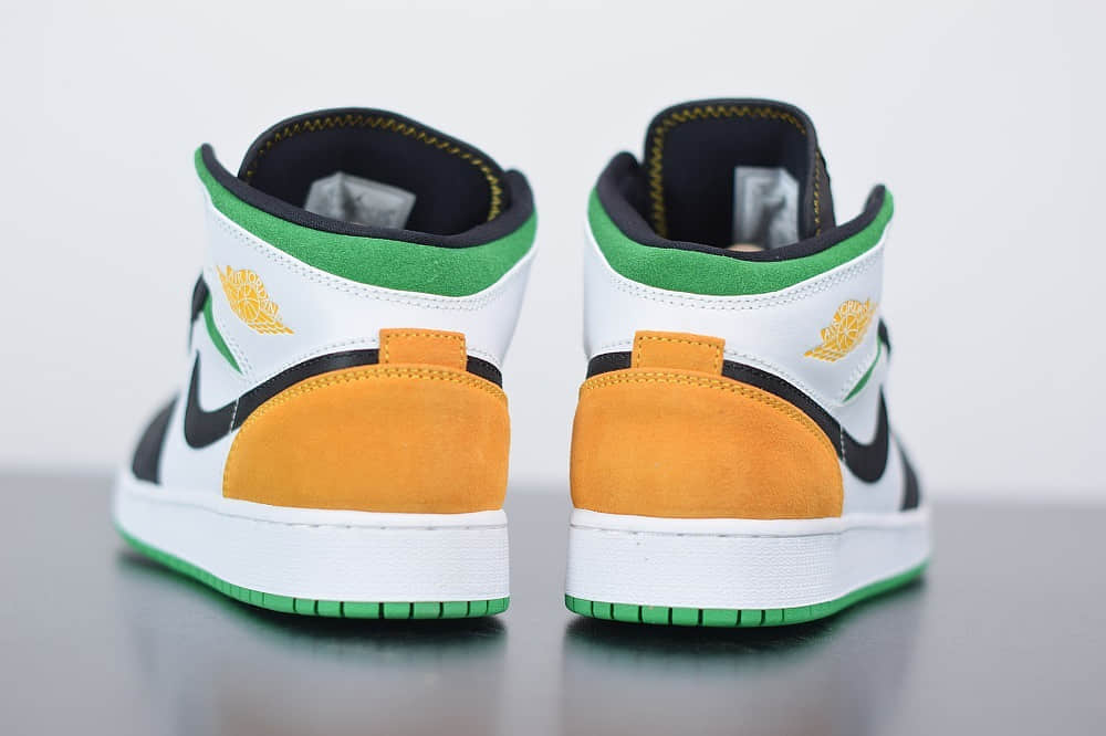 乔丹Air Jordan 1 Retro Mid SE GS'Nike Hoops' AJ1中帮白绿拼接女子篮球鞋纯原版本 货号：BQ6931-101