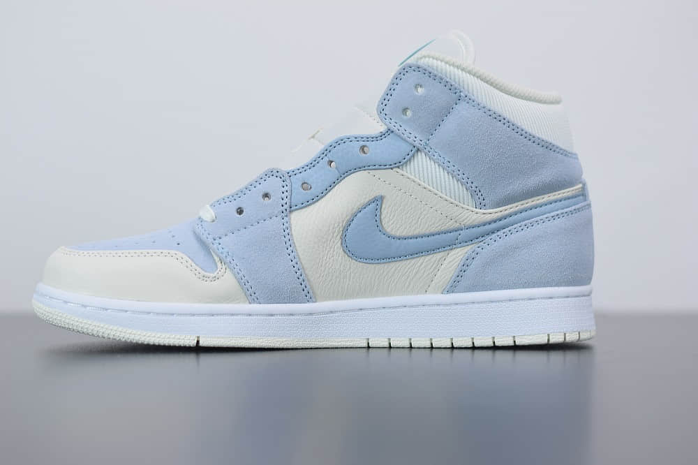 乔丹Air Jordan 1 MID中帮小灰蓝配色篮球鞋纯原版本 货号:DA4666-100