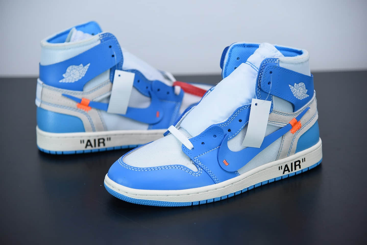 乔丹Air Jordan 1 x OFF-WHITE AJ1 OW黄龄同款联名北卡蓝高帮板鞋纯原版本 货号:AQ0818-148