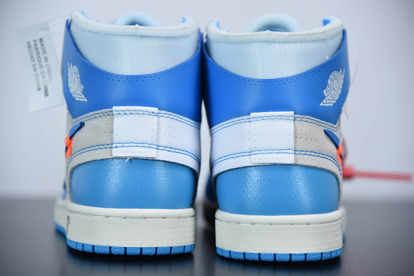 乔丹Air Jordan 1 x OFF-WHITE AJ1 OW黄龄同款联名北卡蓝高帮板鞋纯原版本 货号:AQ0818-148