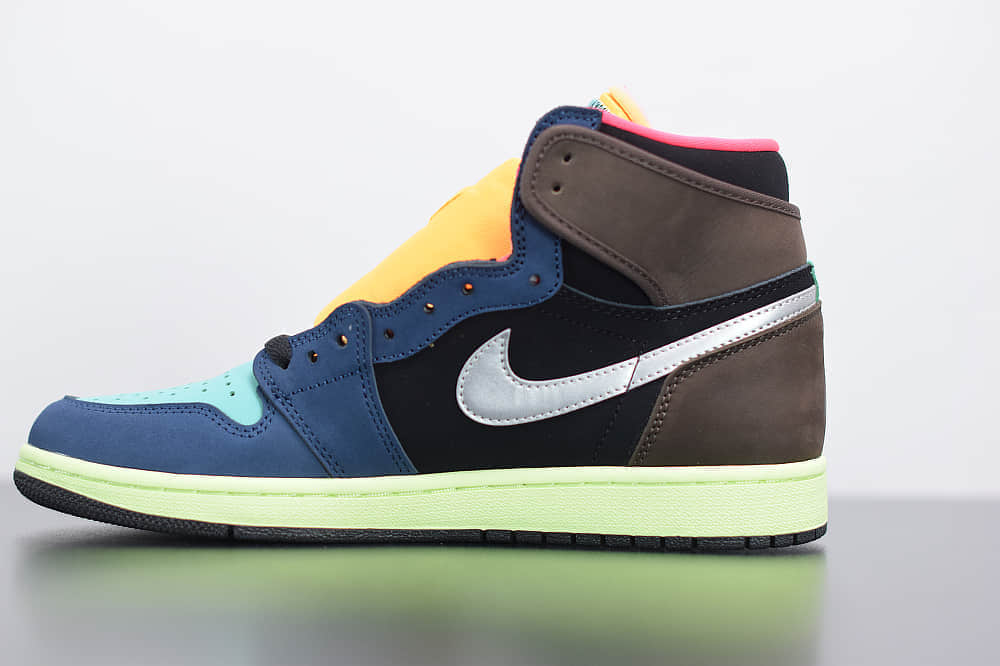 乔丹Air Jordan 1 Retro High OG Bio Hack 彩色拼接生物黑客”经典复古经典高帮百搭文化篮球鞋纯原版本 货号：555088-201