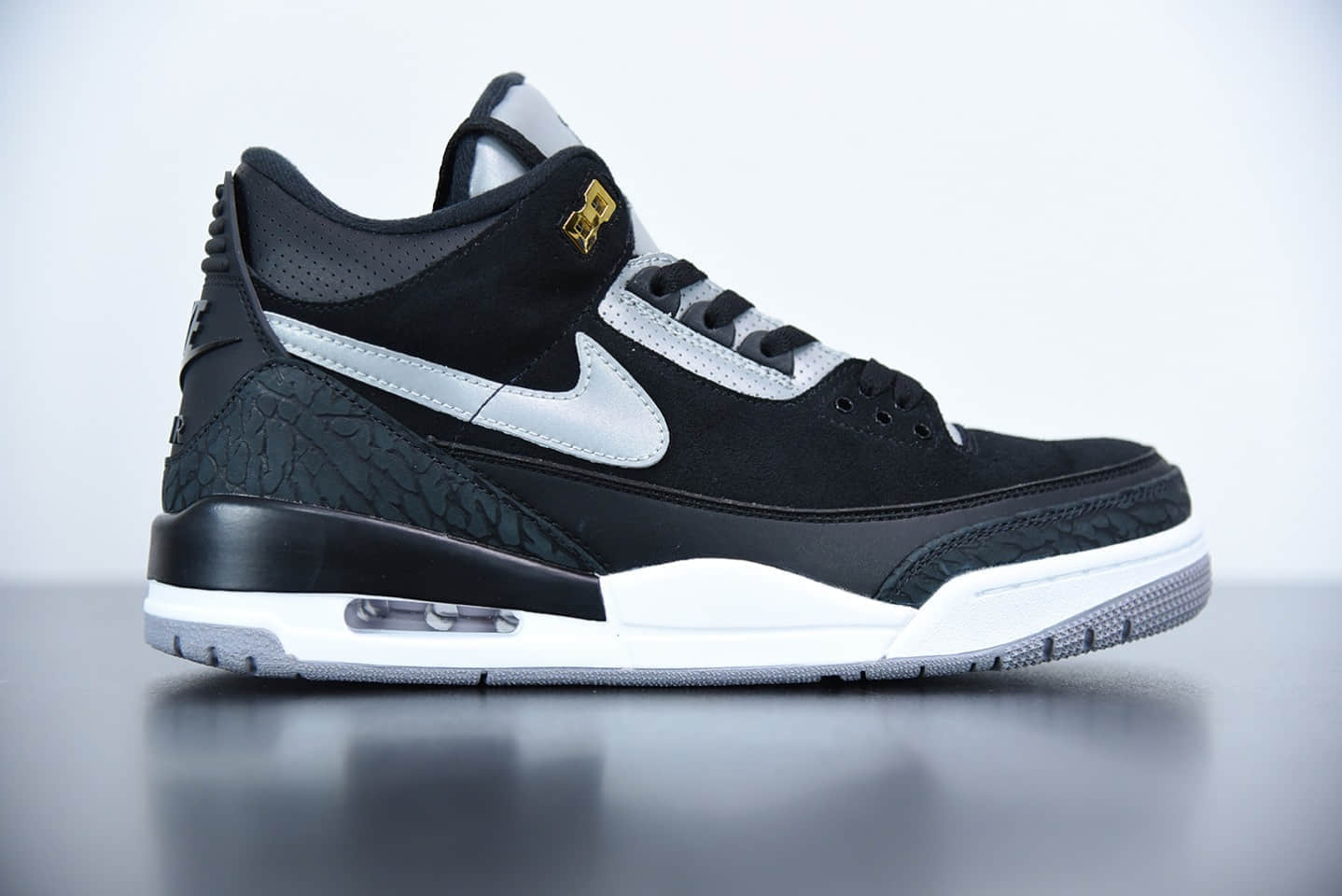 乔丹Air Jordan 3 Tinker 反光黑水泥配色板鞋纯原版本 货号:CK4348-007