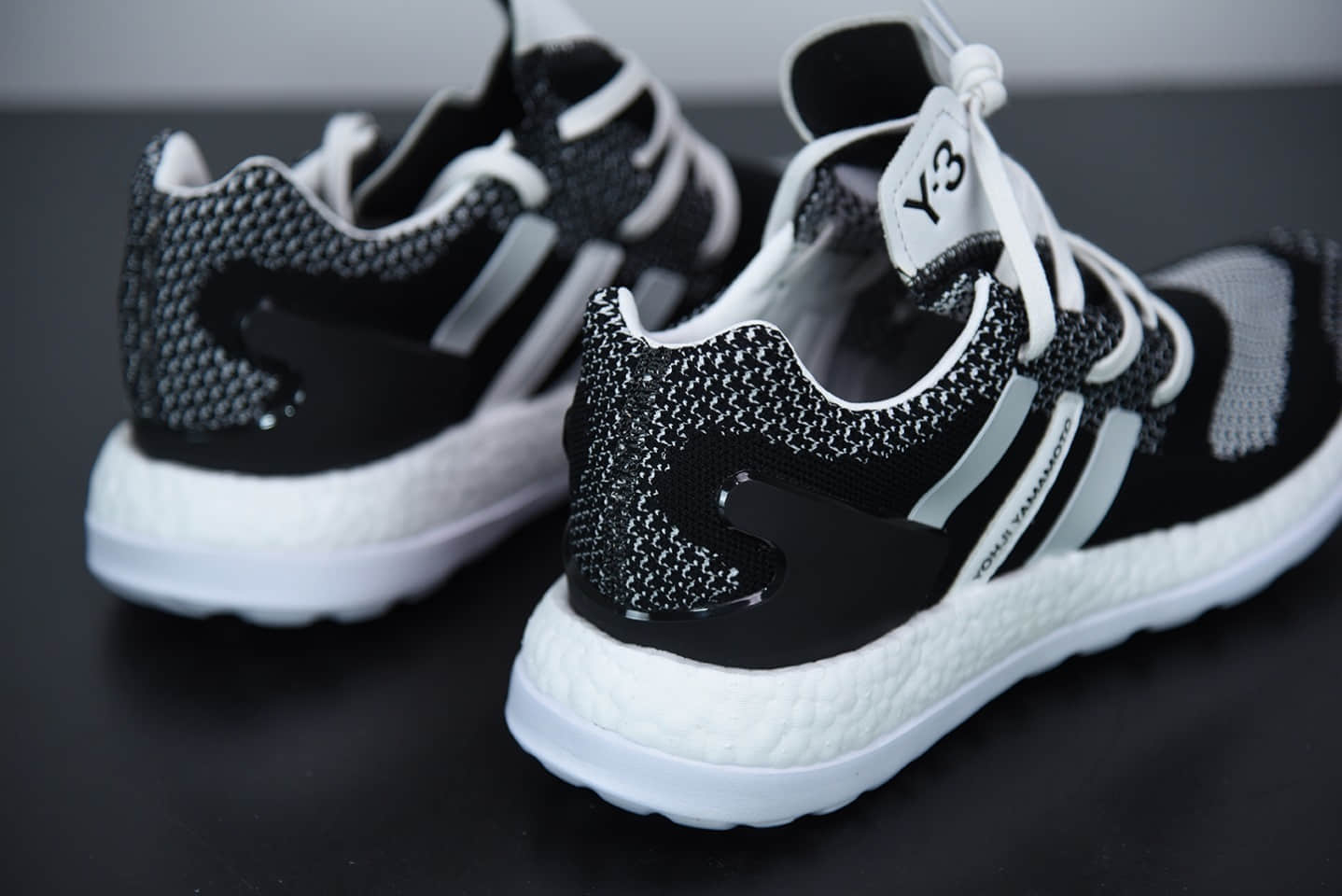 阿迪达斯adidasY-3 pureboost y3太极黑白运动休闲鞋纯原版本 货号:AQ5731