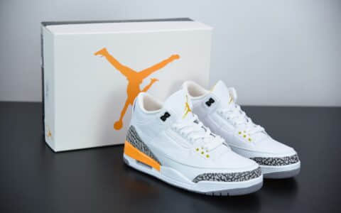 乔丹Air Jordan 3 “Laser Orange”爆裂纹湖人配色篮球鞋纯原版本 货号：CK9246-108