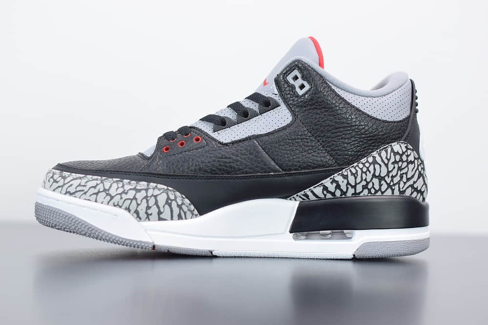 乔丹Air Jordan 3 Retro OG Black Cement复刻黑水泥男子文化篮球鞋纯原版本 货号：854262-001