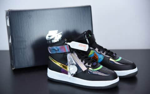 耐克Air Force 1 '07 LV8Good Game 电玩限定高帮黑炫彩镭射魔术贴空军一号板鞋纯原版本 货号:DC0831-101