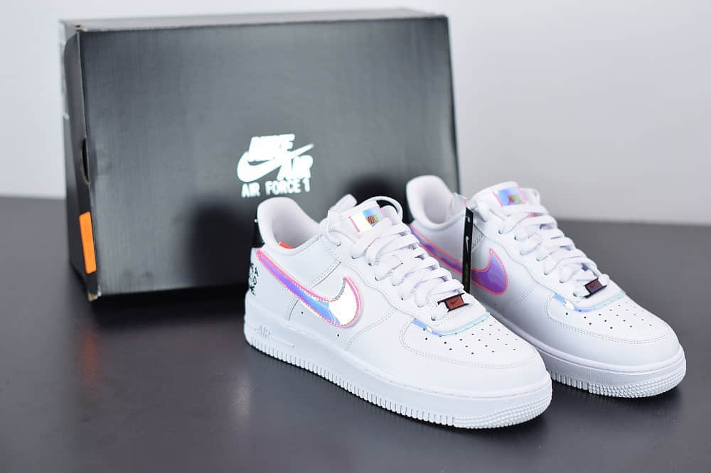 耐克NikeAir Force 1 '07 LV8Good Game电玩英雄联盟S10限量白炫彩镭射魔术贴低帮空军一号休闲板鞋纯原版本 货号:DC0710-191