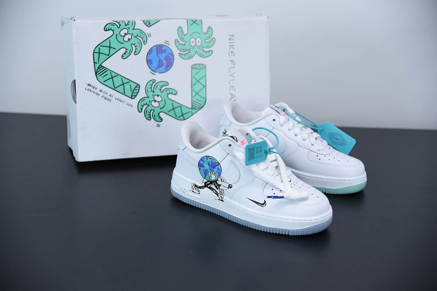 耐克Nike Air Force 1 Earth Day Pack世界地球日限定涂鸦板鞋纯原版本  货号:CI5545-100
