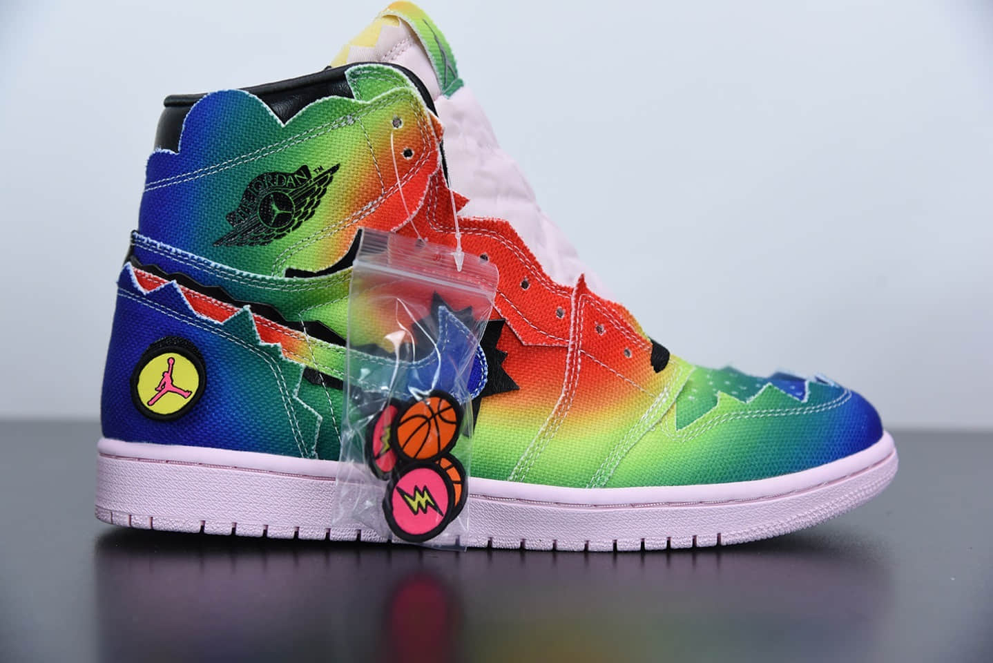 乔丹JBalvin x Air Jordan 1 Retro High OG雷鬼天王超级碗彩虹扎染联名款纯原版本 货号:DC3481-900