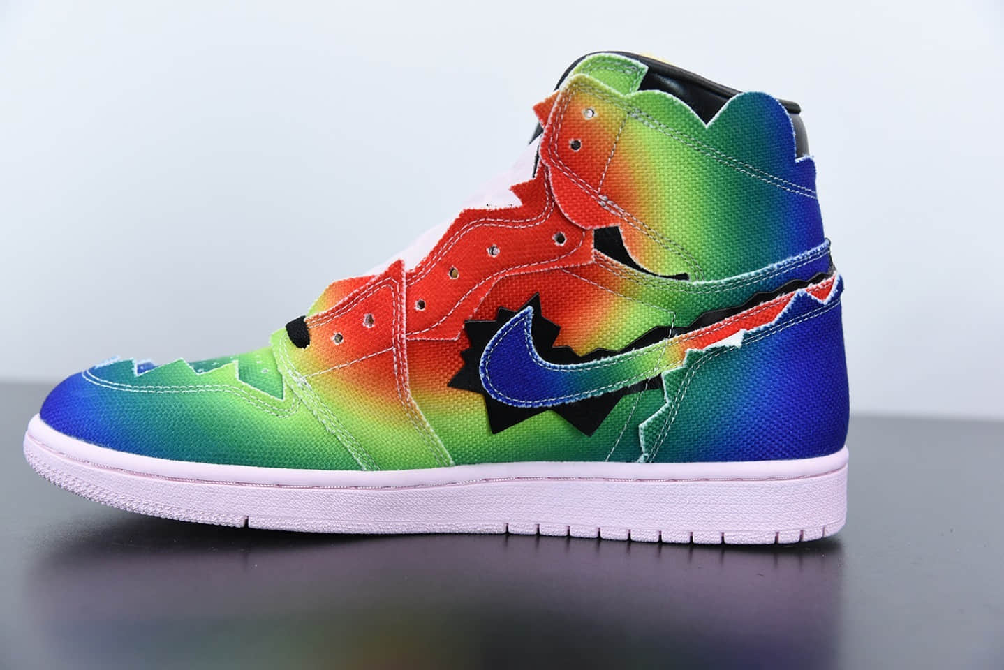 乔丹JBalvin x Air Jordan 1 Retro High OG雷鬼天王超级碗彩虹扎染联名款纯原版本 货号:DC3481-900