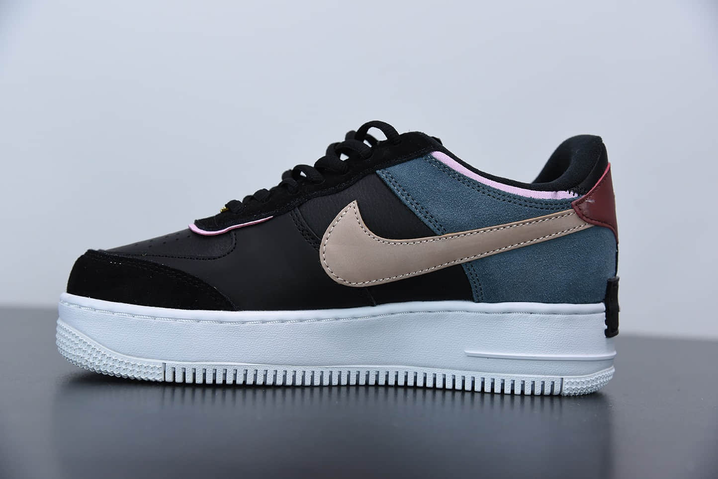 耐克Air Force 1 Shadow马卡龙影子黑浅粉百搭休闲板鞋纯原版本 货号: CU5315-001