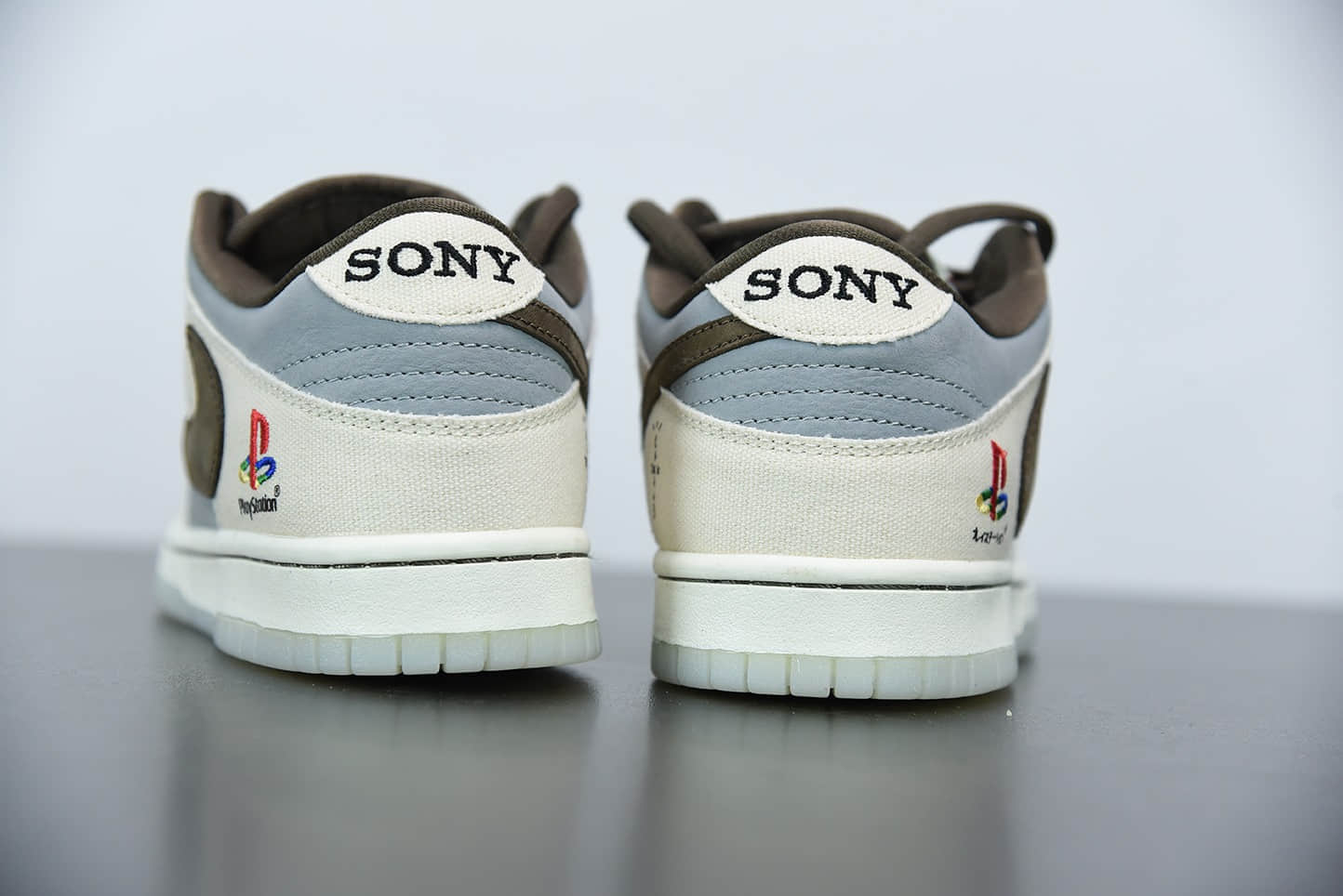 耐克Travis Scott x Playstation x SB Dunk Low 三方联名米白雾蓝低帮滑板鞋纯原版本 货号:CU1726-800