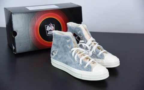 匡威Bug Bunnyx Converse Chuck Taylor All Star 1970 HighTop Grey毛绒灰米兔八哥复古三星标高帮休闲运动硫化百搭板鞋纯原版本 货号:169222C