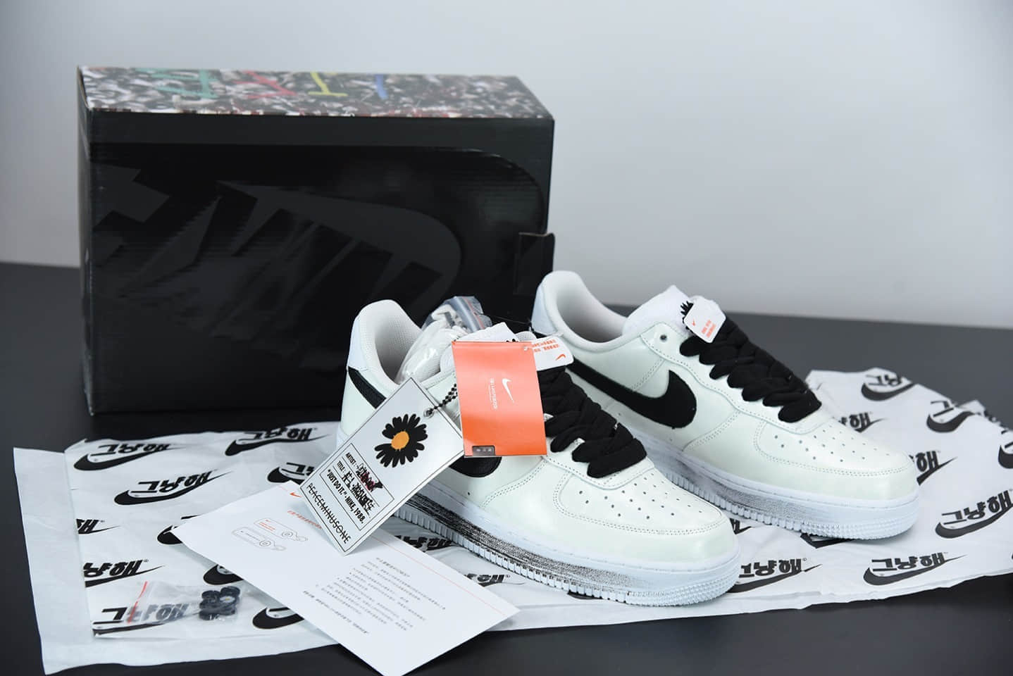 耐克Nike AF1 x PEACEMINUSONE 权志龙涂鸦2.0刮刮乐板鞋纯原版本 货号: DD3223-100