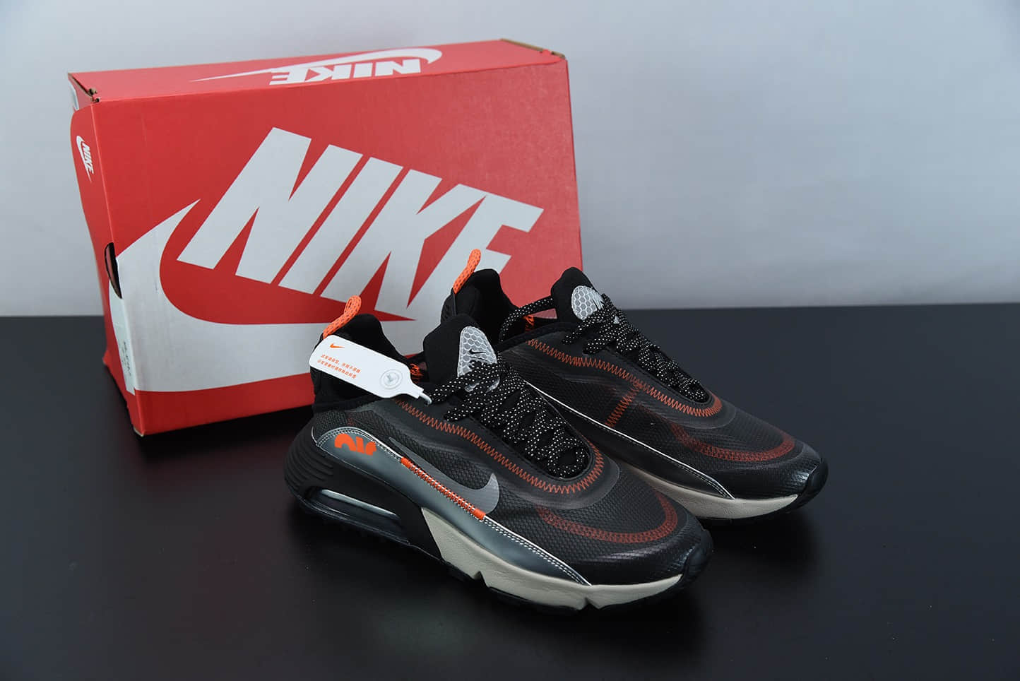 耐克Neymar x Nike Air Max 2090 黑银橙色缓震气垫鞋耐磨防滑超透气休闲跑步鞋纯原版本 货号:CW8611-001