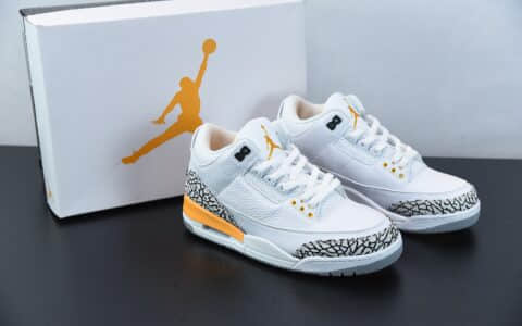 乔丹Air Jordan 3 “Laser Orange”白黄湖人配色中帮复古休闲运动文化篮球鞋纯原版本 货号：CK9246-108