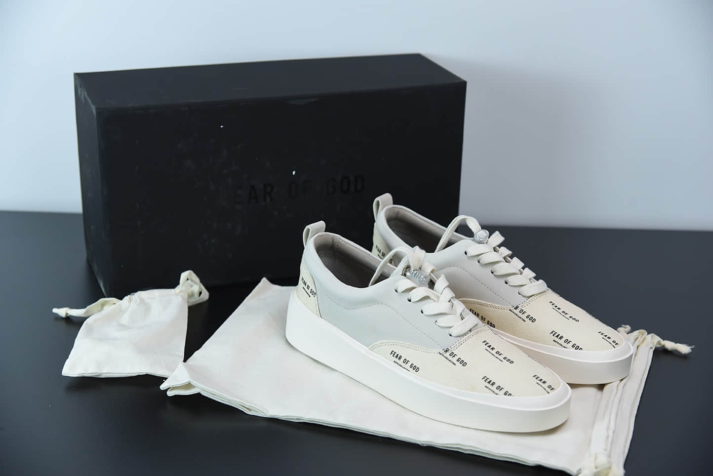 FOG Fear of God 主线101 Lace up 印花logo米白低帮板鞋纯原版本 货号:6H197000SCA