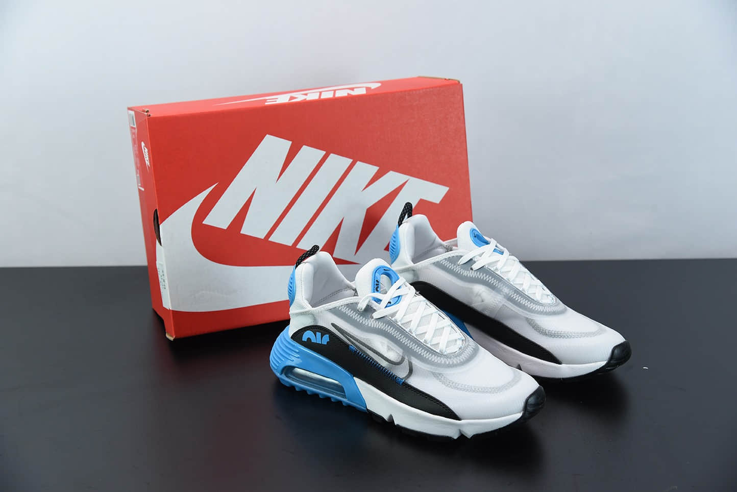 耐克Neymar x Nk Air Max 2090 白蓝黑色缓震气垫鞋耐磨防滑超透气休闲跑步鞋纯原版本 货号:DC0955-100