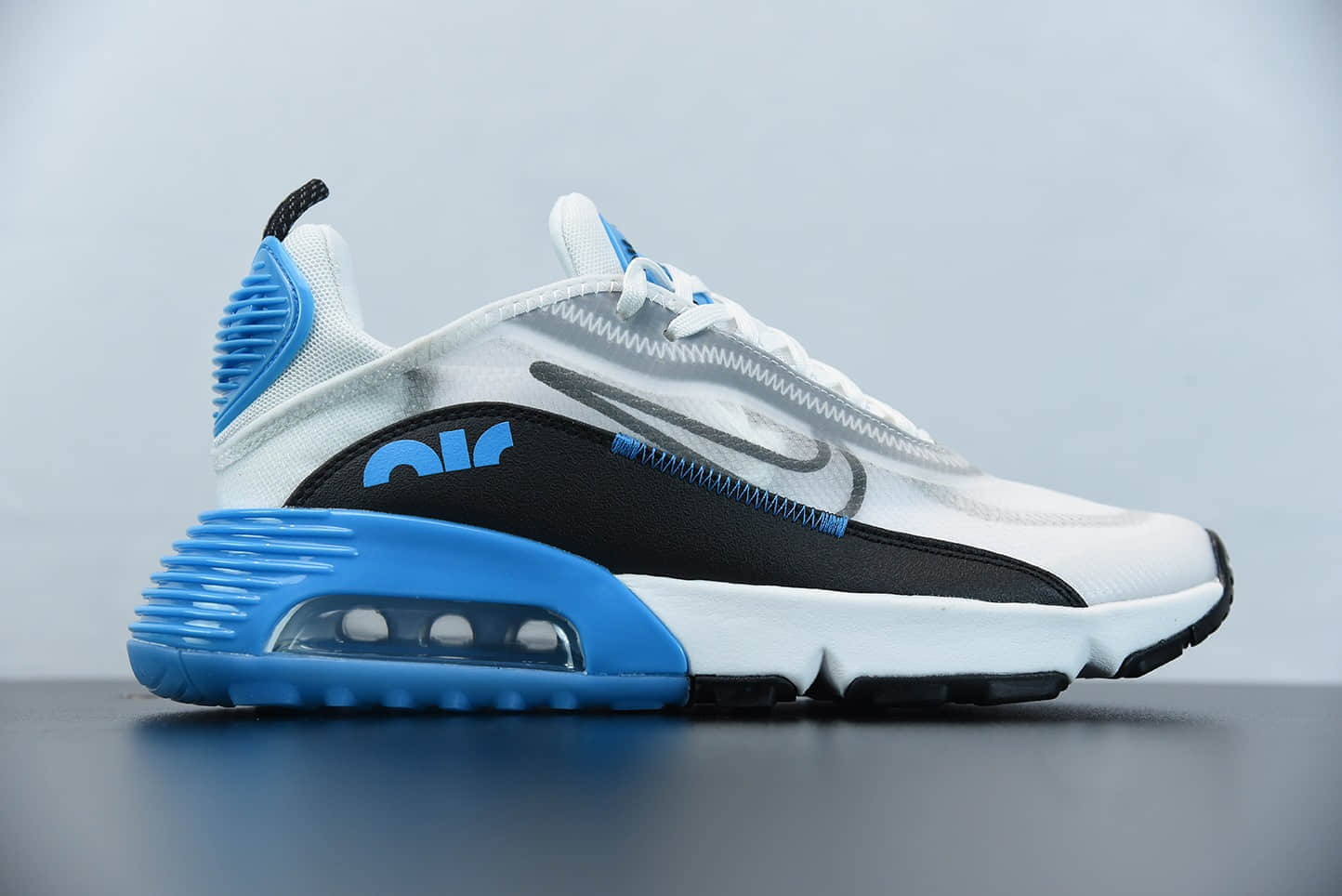 耐克Neymar x Nk Air Max 2090 白蓝黑色缓震气垫鞋耐磨防滑超透气休闲跑步鞋纯原版本 货号:DC0955-100