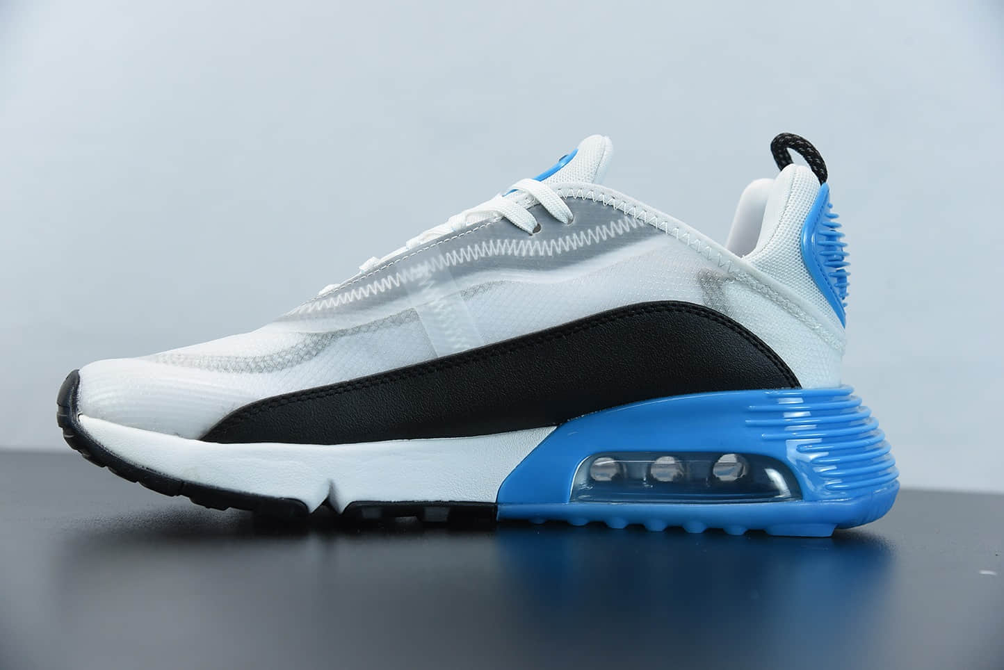 耐克Neymar x Nk Air Max 2090 白蓝黑色缓震气垫鞋耐磨防滑超透气休闲跑步鞋纯原版本 货号:DC0955-100