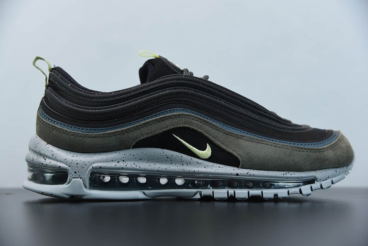 耐克Nike Air Max 97 黑绿配色子弹全掌气垫复古运动鞋纯原版本 货号:DB4611-001