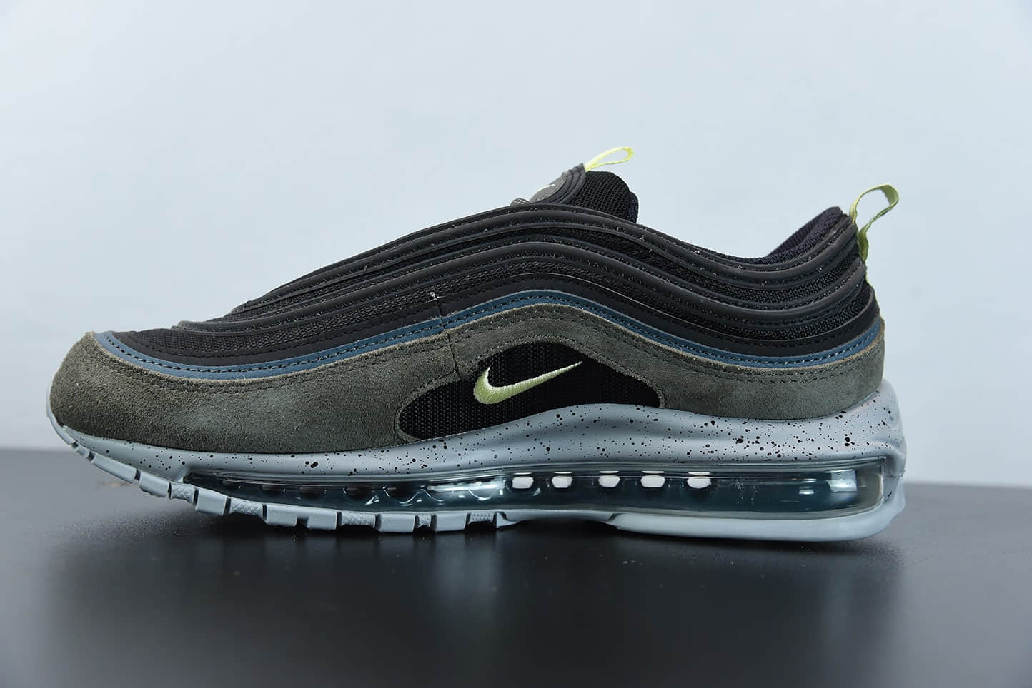 耐克Nike Air Max 97 黑绿配色子弹全掌气垫复古运动鞋纯原版本 货号:DB4611-001