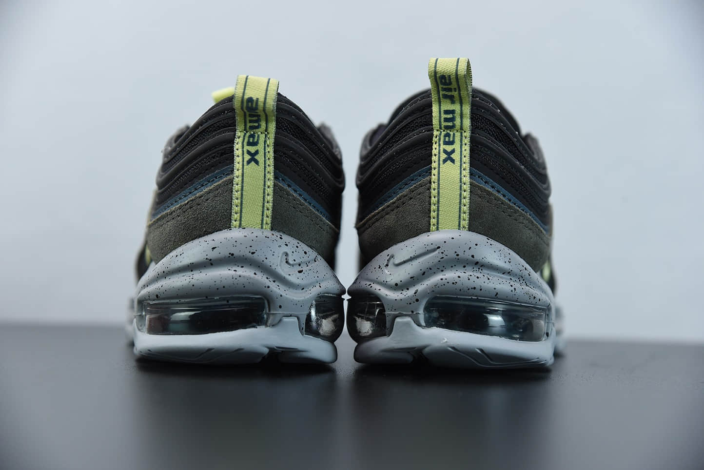 耐克Nike Air Max 97 黑绿配色子弹全掌气垫复古运动鞋纯原版本 货号:DB4611-001