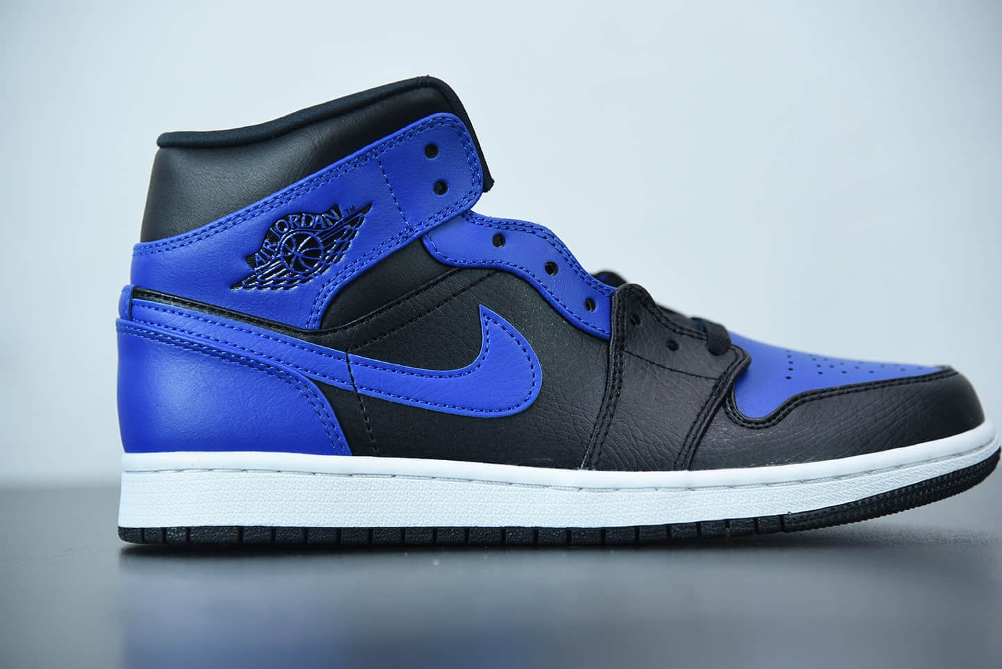 乔丹Air Jordan 1 Mid 黑蓝中邦篮球鞋纯原版本 货号:554724-077