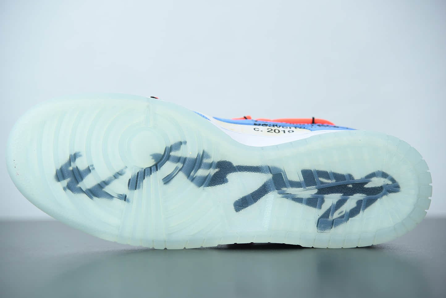 耐克Off-White x Futura x Dunk OW Coast 联名款北卡蓝配色复古滑板鞋纯原版本 货号:DD0856-403